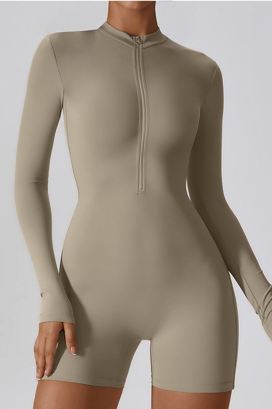 Solid sports jumpsuit