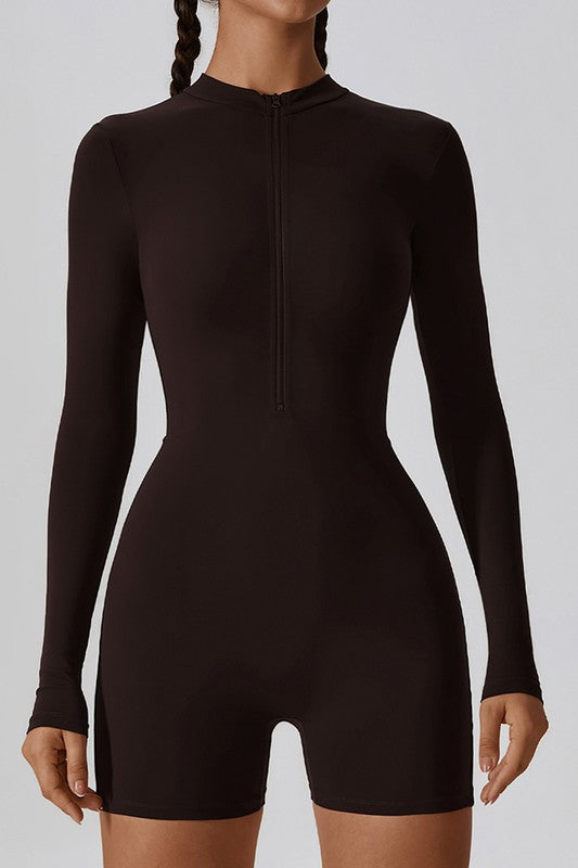 Solid sports jumpsuit