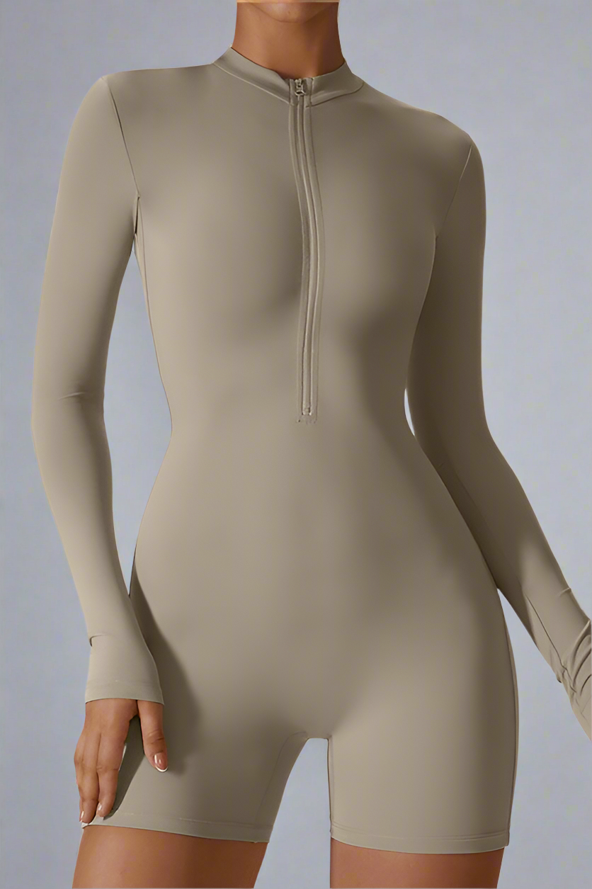Solid sports jumpsuit