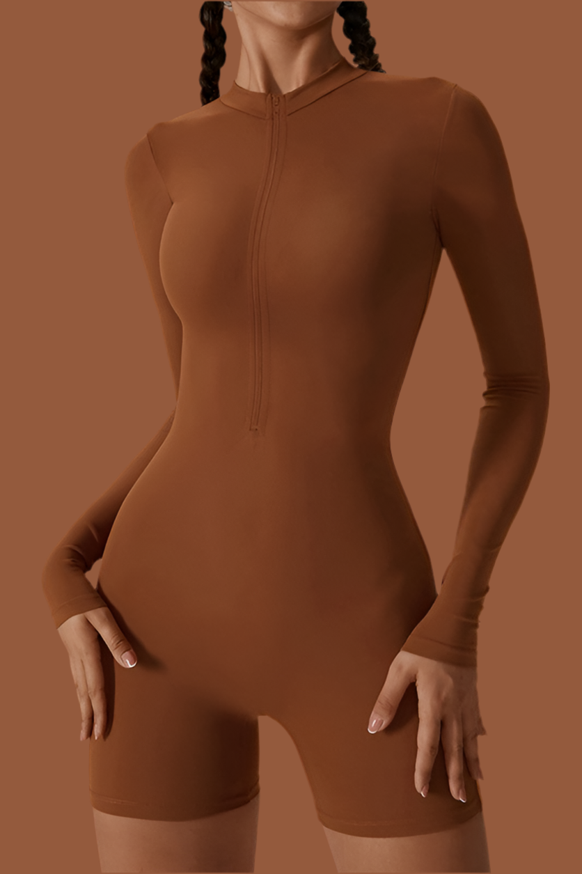 Solid sports jumpsuit