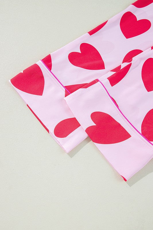 Love Heart Valentines Pajamas Set
