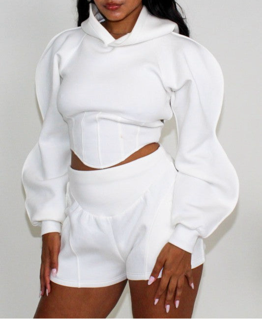 Athina Stay Comfy hoodie shorts set