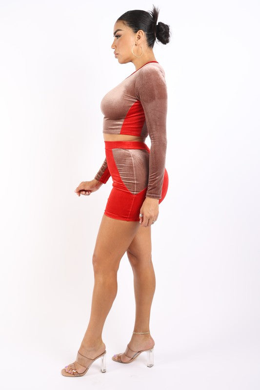 Blocked  two piece set