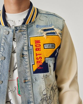 DENIM VARSITY JACKET