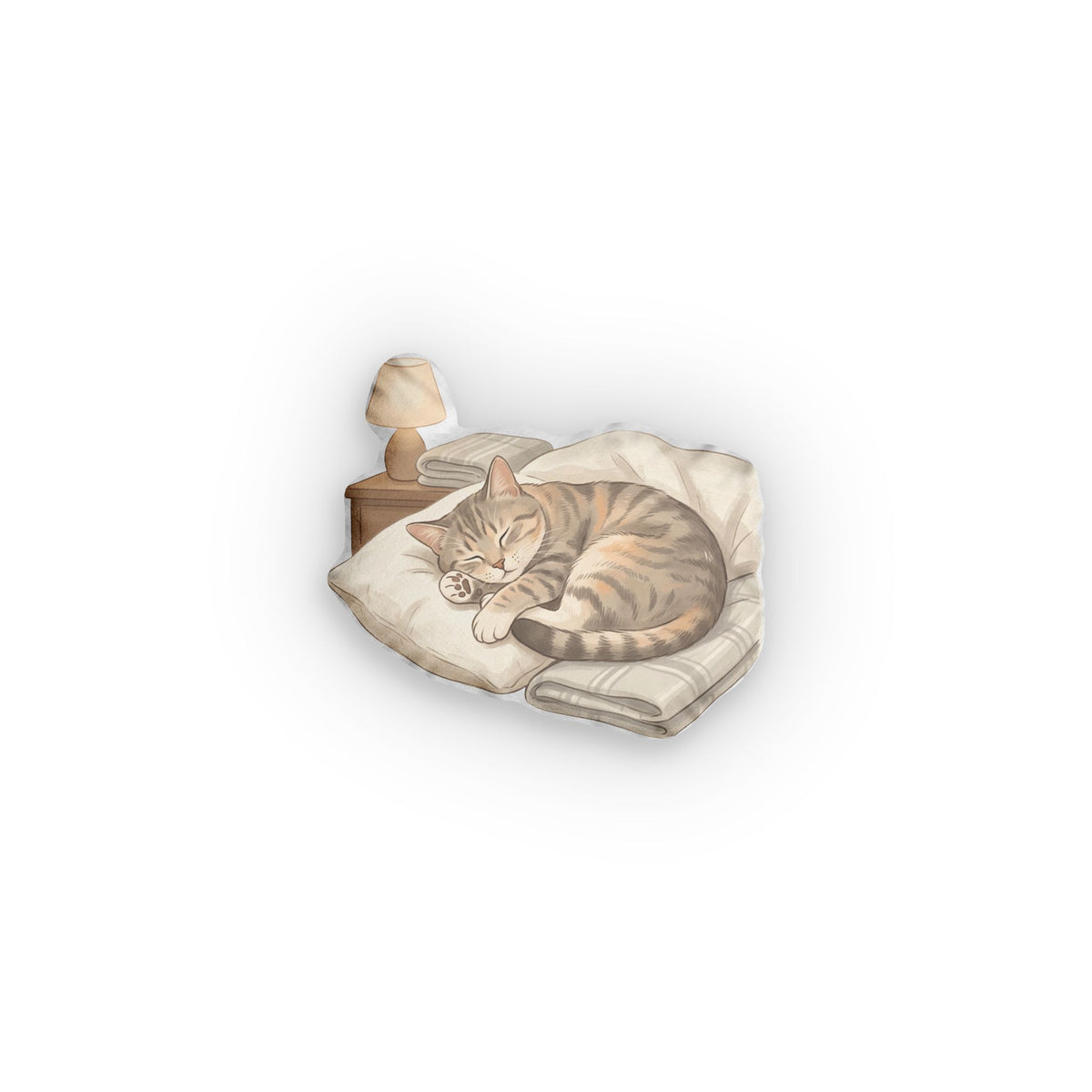 Cat Napping Custom Shaped Pillow — Personalized Pet Portrait Cushion