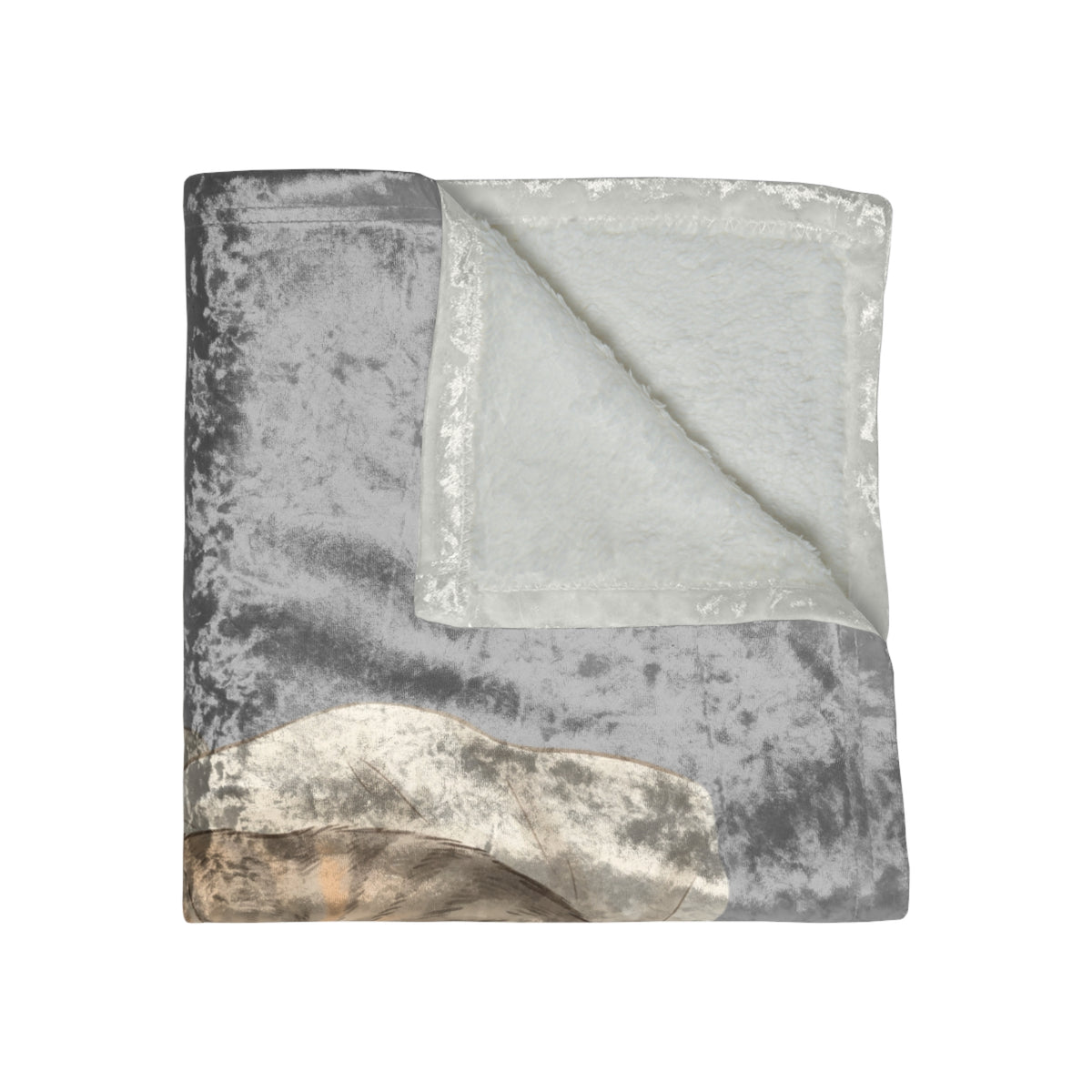 Crushed Velvet Blanket — Cozy Cat Sleeping Print Throw