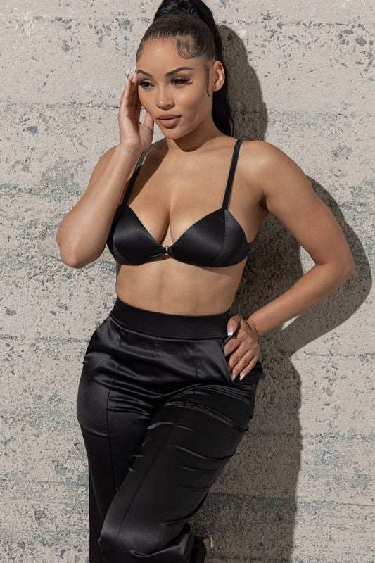 Come and get me THREE PIECE SATIN SET