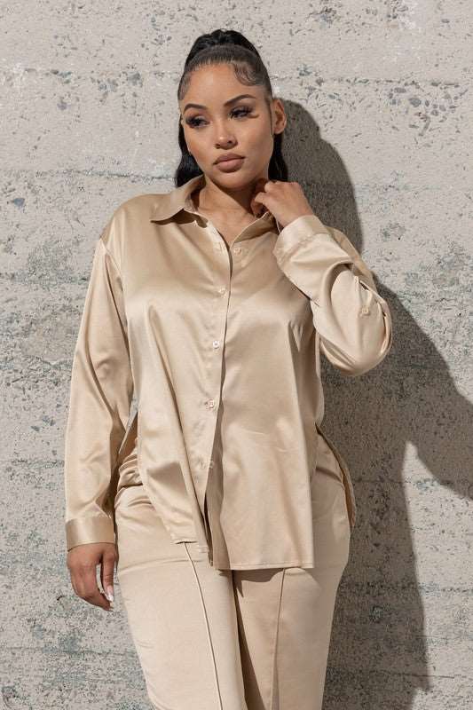 Come and get me THREE PIECE SATIN SET