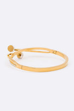 Load image into Gallery viewer, Crystal Pave Nail Designed Stainless Steel Bangle
