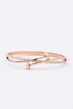 Load image into Gallery viewer, Crystal Pave Nail Designed Stainless Steel Bangle
