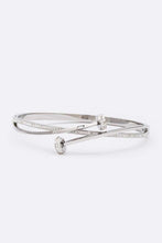 Load image into Gallery viewer, Crystal Pave Nail Designed Stainless Steel Bangle
