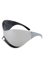 Load image into Gallery viewer, Futuristic Oversized Rimless Wraparound Sunglasses
