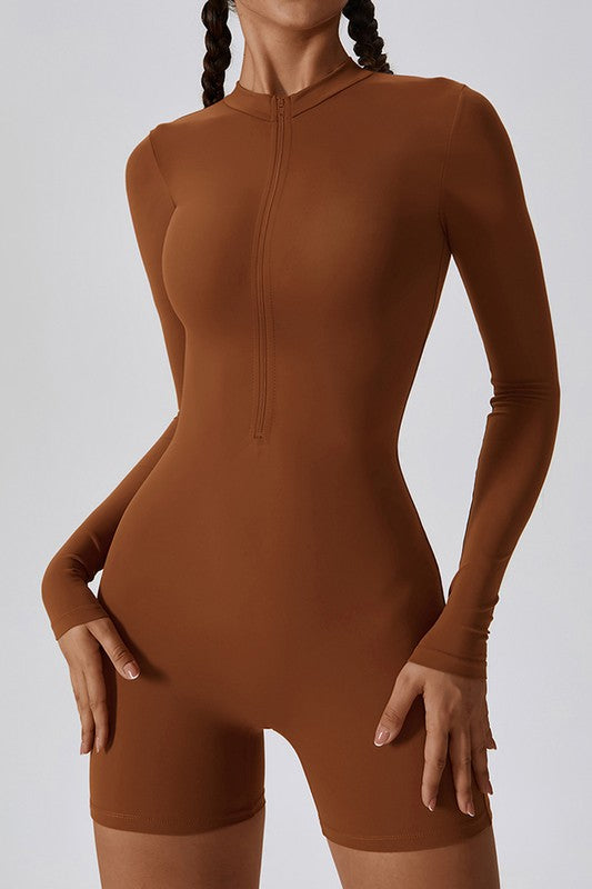 Solid sports jumpsuit