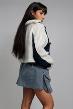 Load image into Gallery viewer, Denim and Knit Multi Fabric Jacket
