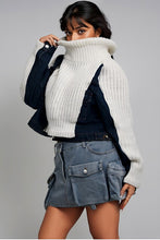 Load image into Gallery viewer, Denim and Knit Multi Fabric Jacket
