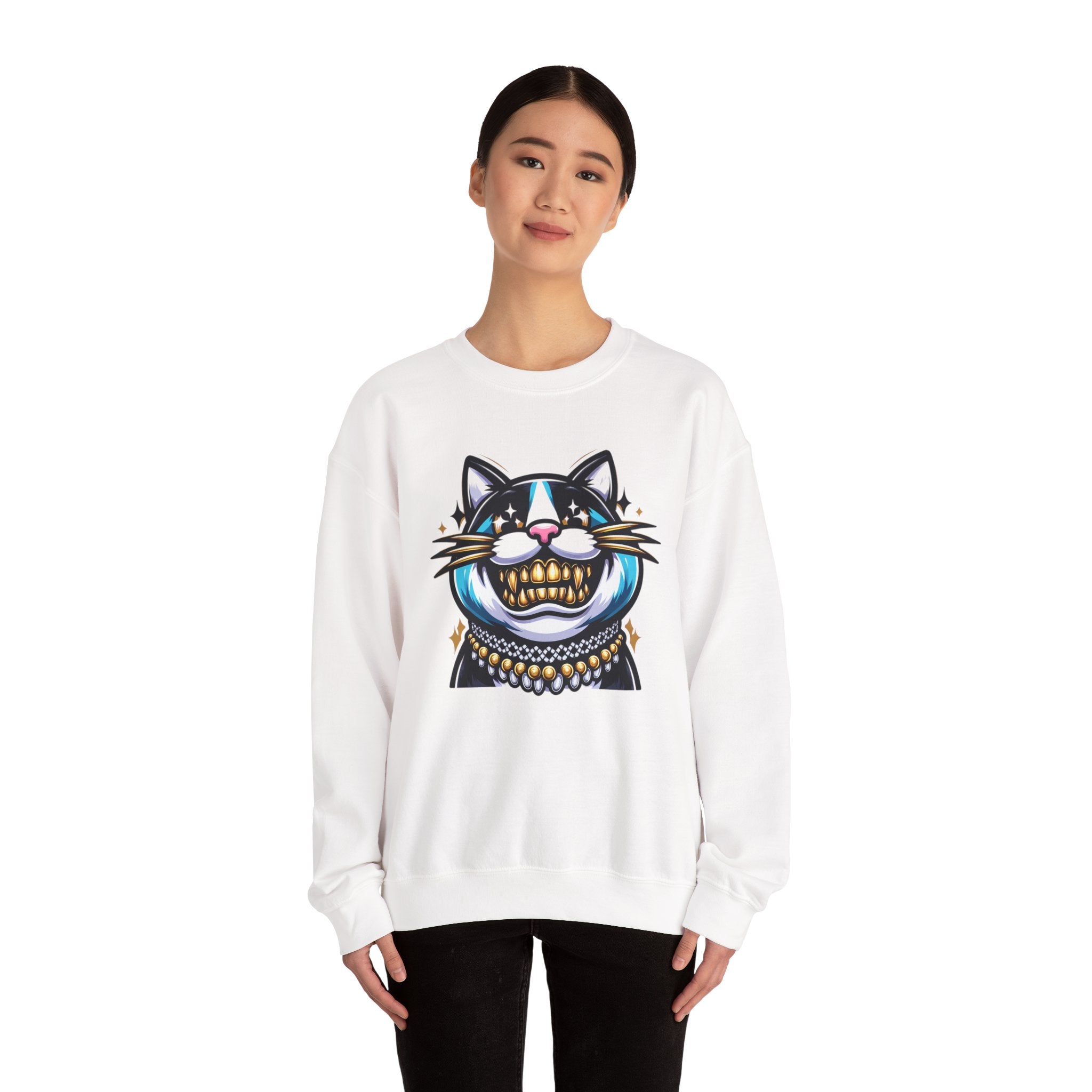 Smile For Me Grillz Sweatshirt - Funny Streetwear Vibes