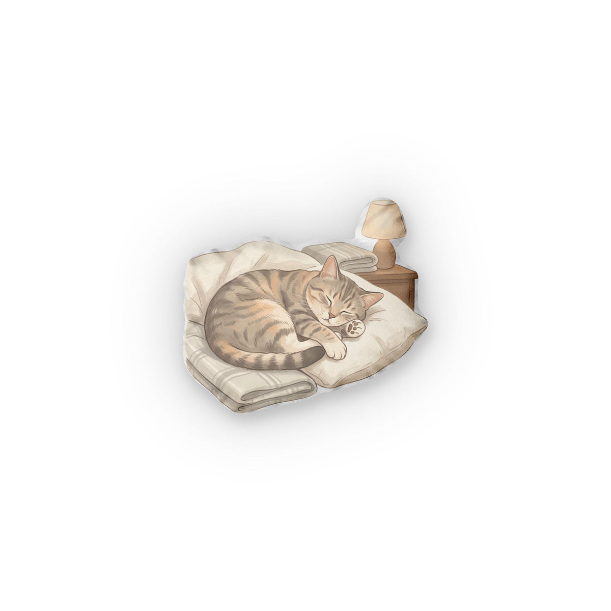 Cat Napping Custom Shaped Pillow — Personalized Pet Portrait Cushion